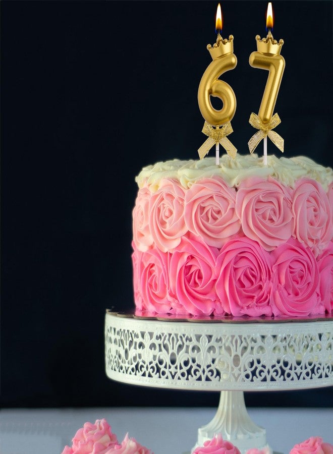 AOOLADA 67th 76th Birthday Candles, Gold 76 67 Year Old Cake Topper Number Birthday Candles, Birthday Party Decorations Gifts for Women Men - Image 5